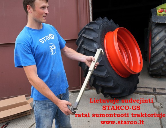 Lietuvoje sudvejinti STARCO-GS ratai sumontuoti traktoriuje